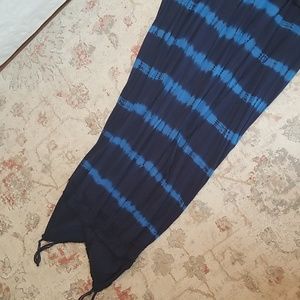 Blue Tye-Dyed Maxi Tank Dress